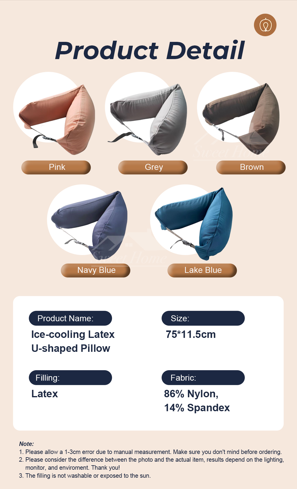 Ice-cooling Latex U-shaped Pillow-9